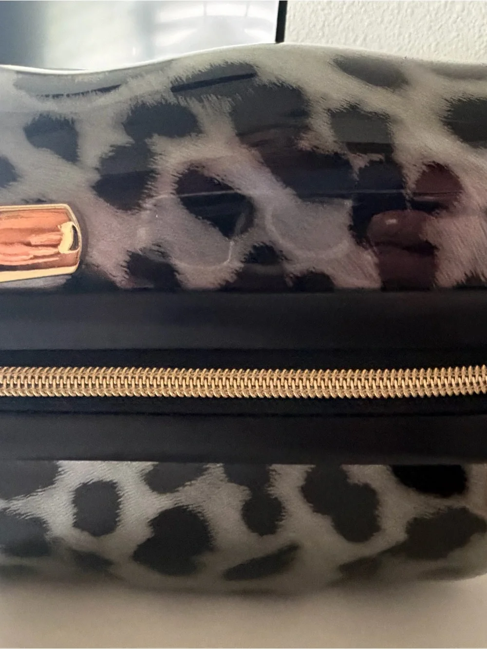 Marcy McKenna 2-in-1 Essential Milan Hardside Beauty Case Leopard NWOT